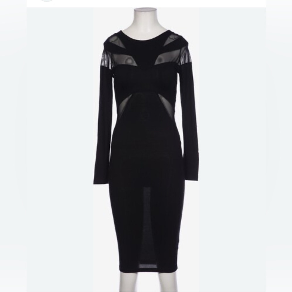 ASOS Elegant Black Dress with Sheer Cut Outs 10 - Picture 2 of 7